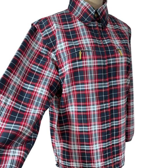 NEW!!"CATALINA" Women's Plaid Zip Up Windbreaker SZ S Boating Nautical Sailing - Picture 2 of 13